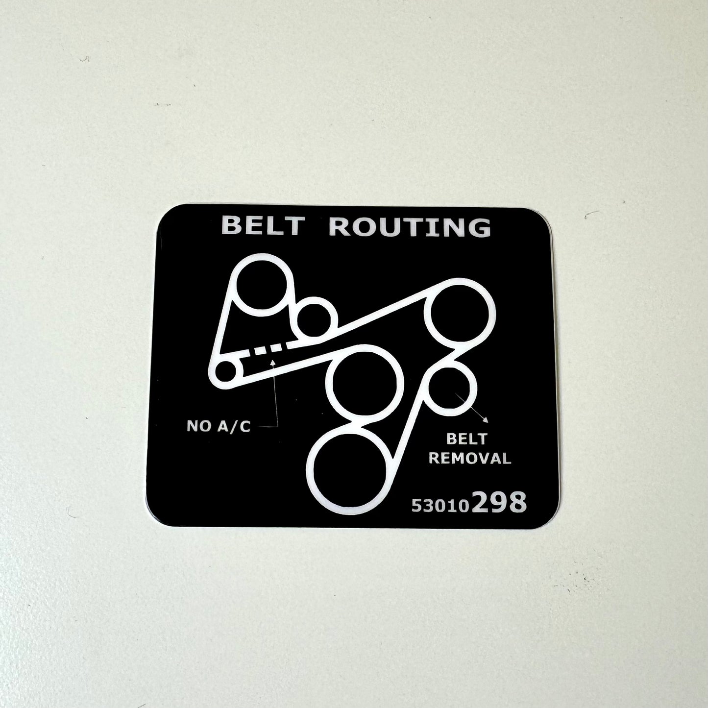 Jeep Engine Fan Belt Routing Diagram Decal (Multiple Variations)