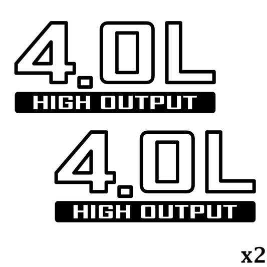 Engine Size Decal - 4.0L "High Output" or "Renix MPFI" (Set of 2)