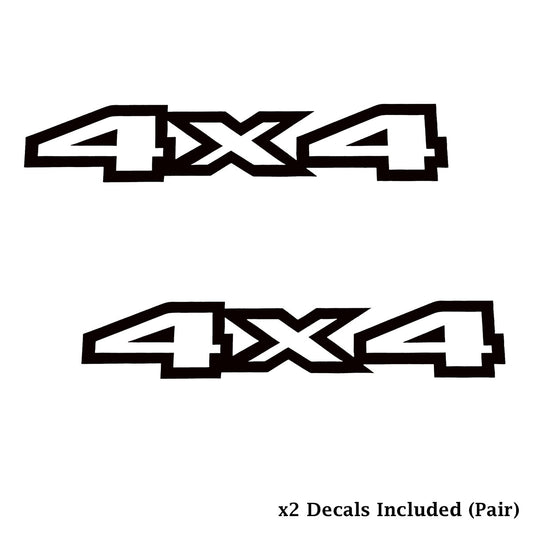 4x4 Decal (Pair) - Black, White, Gold, Silver