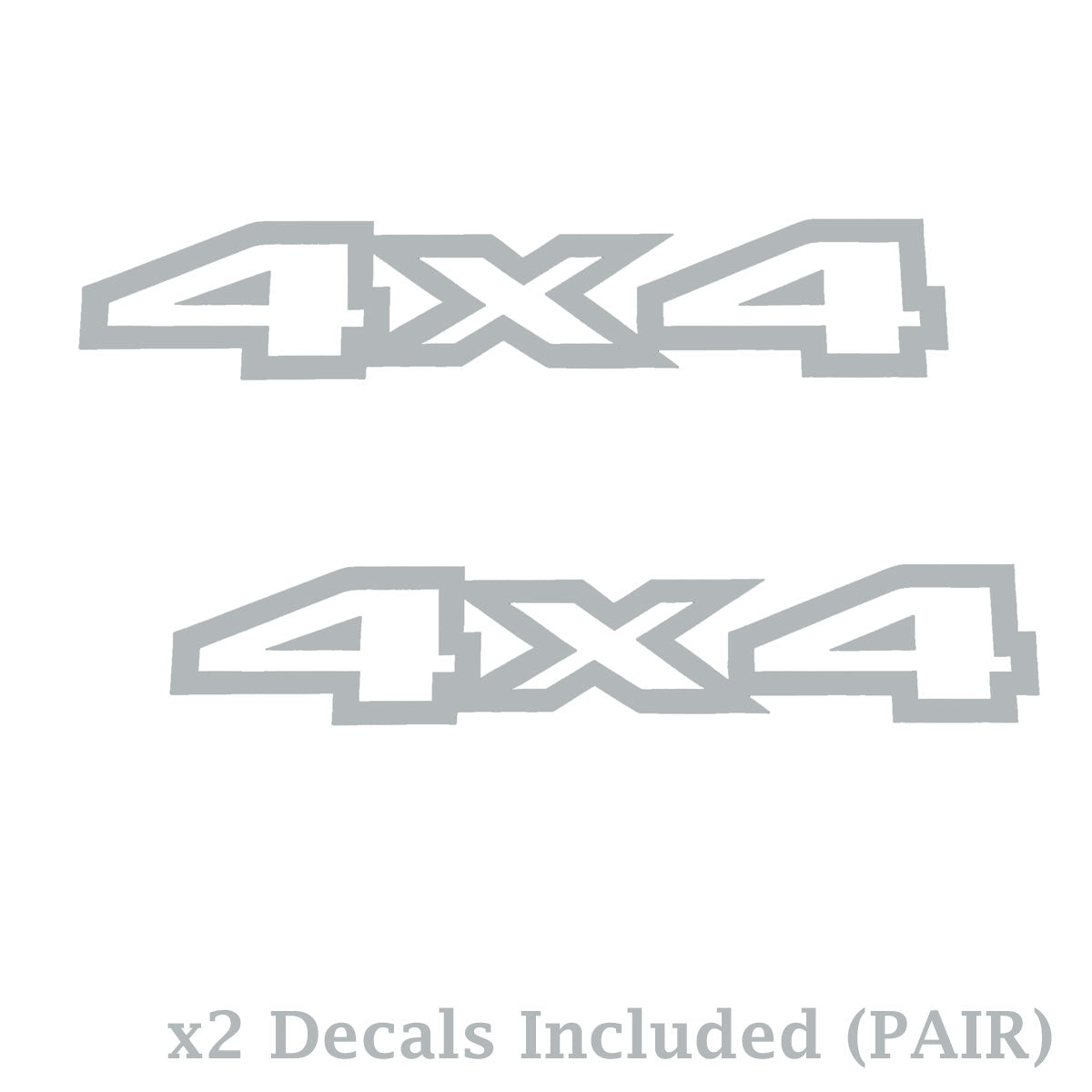 4x4 Decal (Pair) - Black, White, Gold, Silver