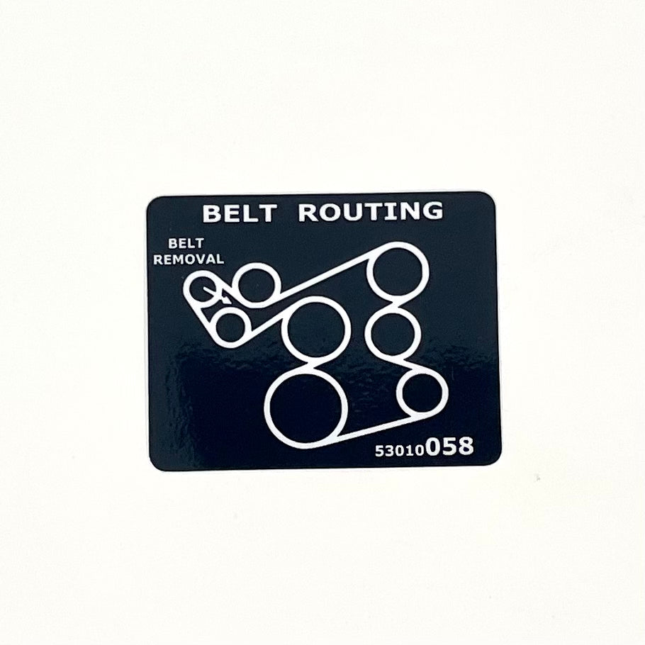 Jeep Engine Fan Belt Routing Diagram Decal (Multiple Variations)