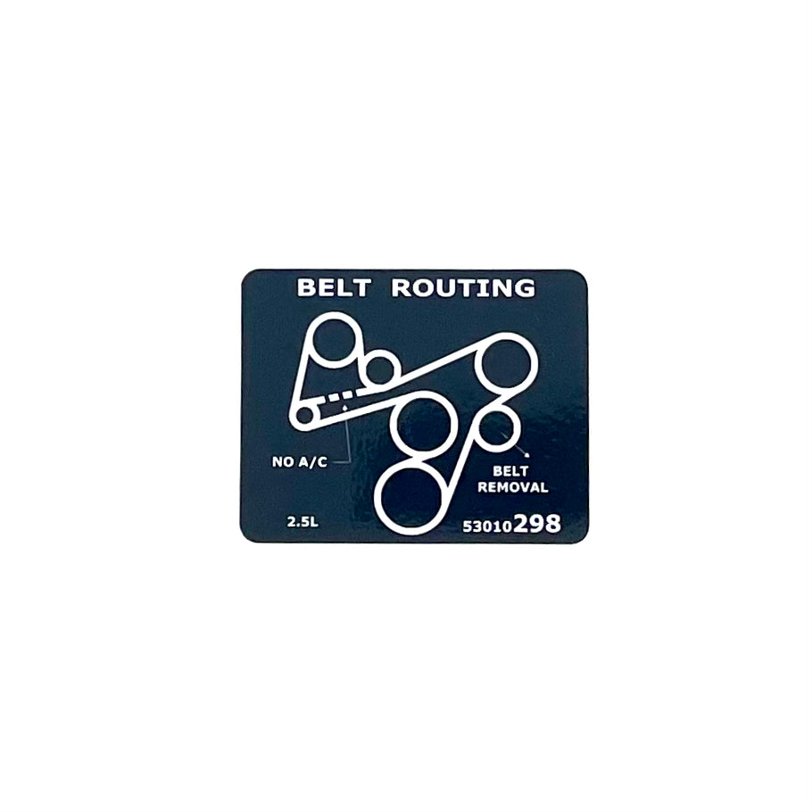 Jeep Engine Fan Belt Routing Diagram Decal (Multiple Variations)