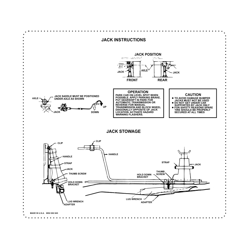 Jack Instruction Decal - XJ & MJ (1984-2001)