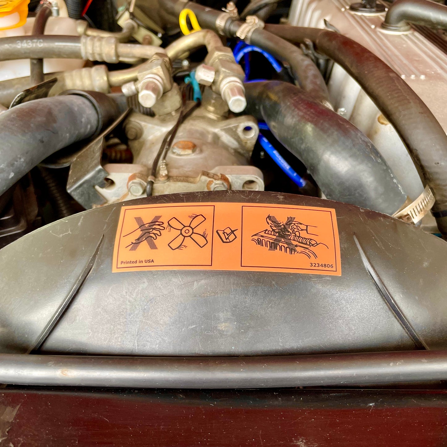 Engine Fan Warning Label - For Jeep TJ/YJ/CJ/XJ/MJ