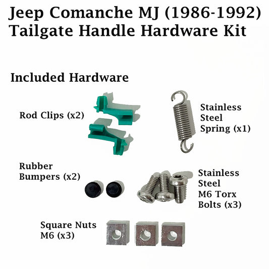 Jeep Comanche Tailgate Handle Hardware Kit (1986-1992)