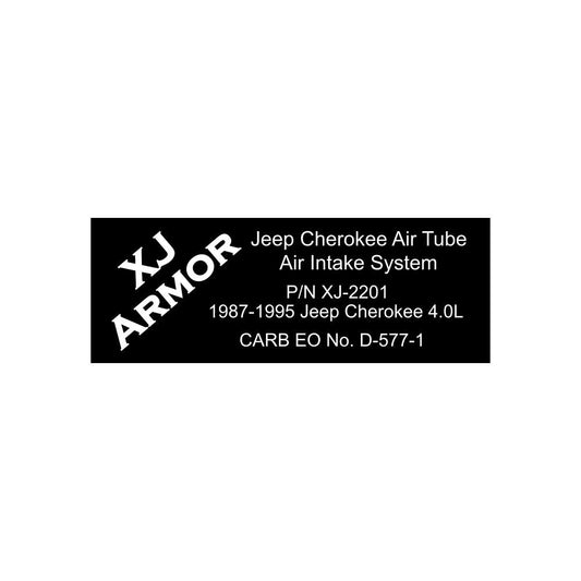 XJ Armor Cold Air Intake CARB Decal D-577-1