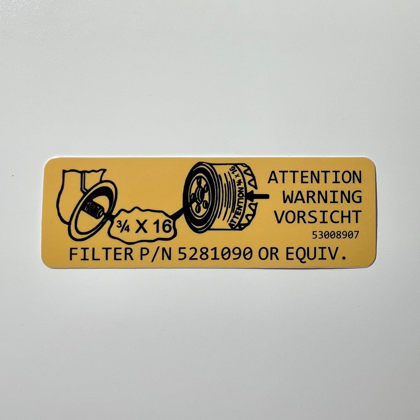 Engine Oil Filter Warning Label (1984-2001)