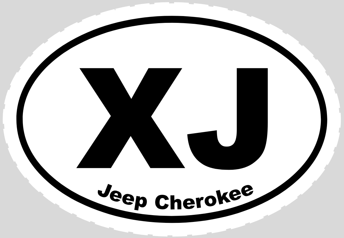 XJ White Oval Jeep Code Decal