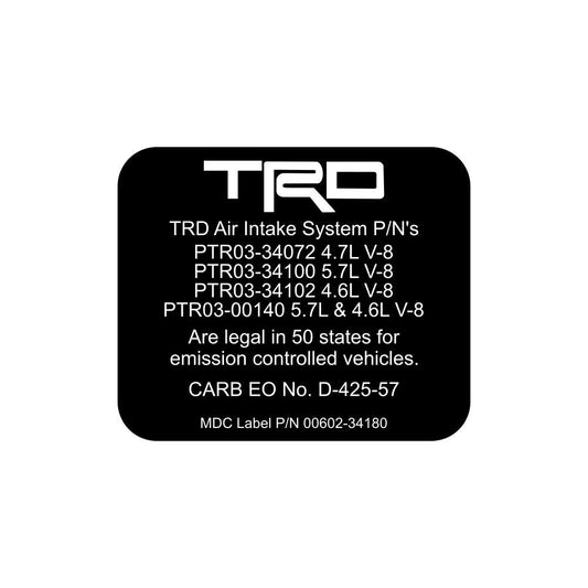 TRD Cold Air Intake CARB Decal D-425-57