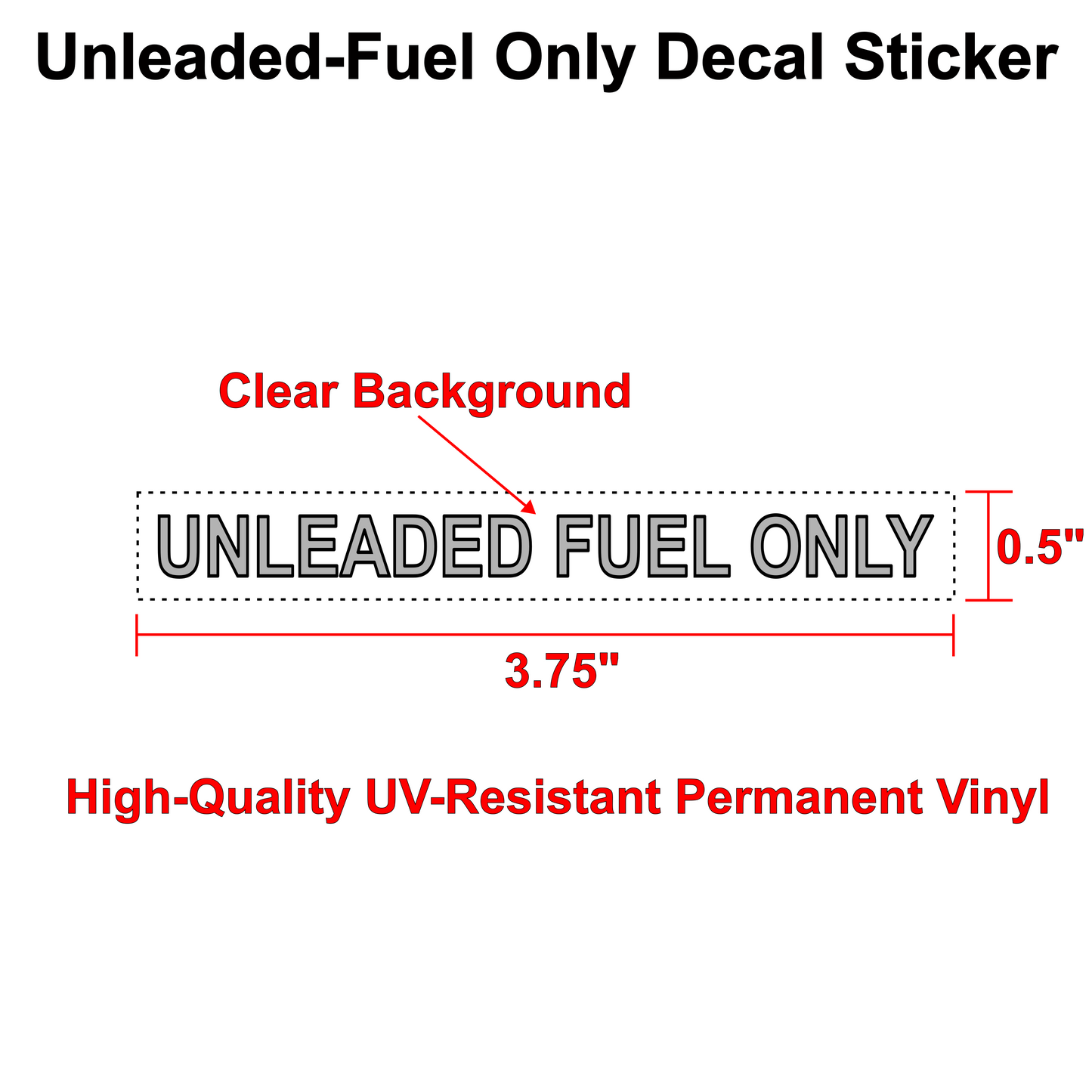 Unleaded Fuel Only Warning Label (Small)